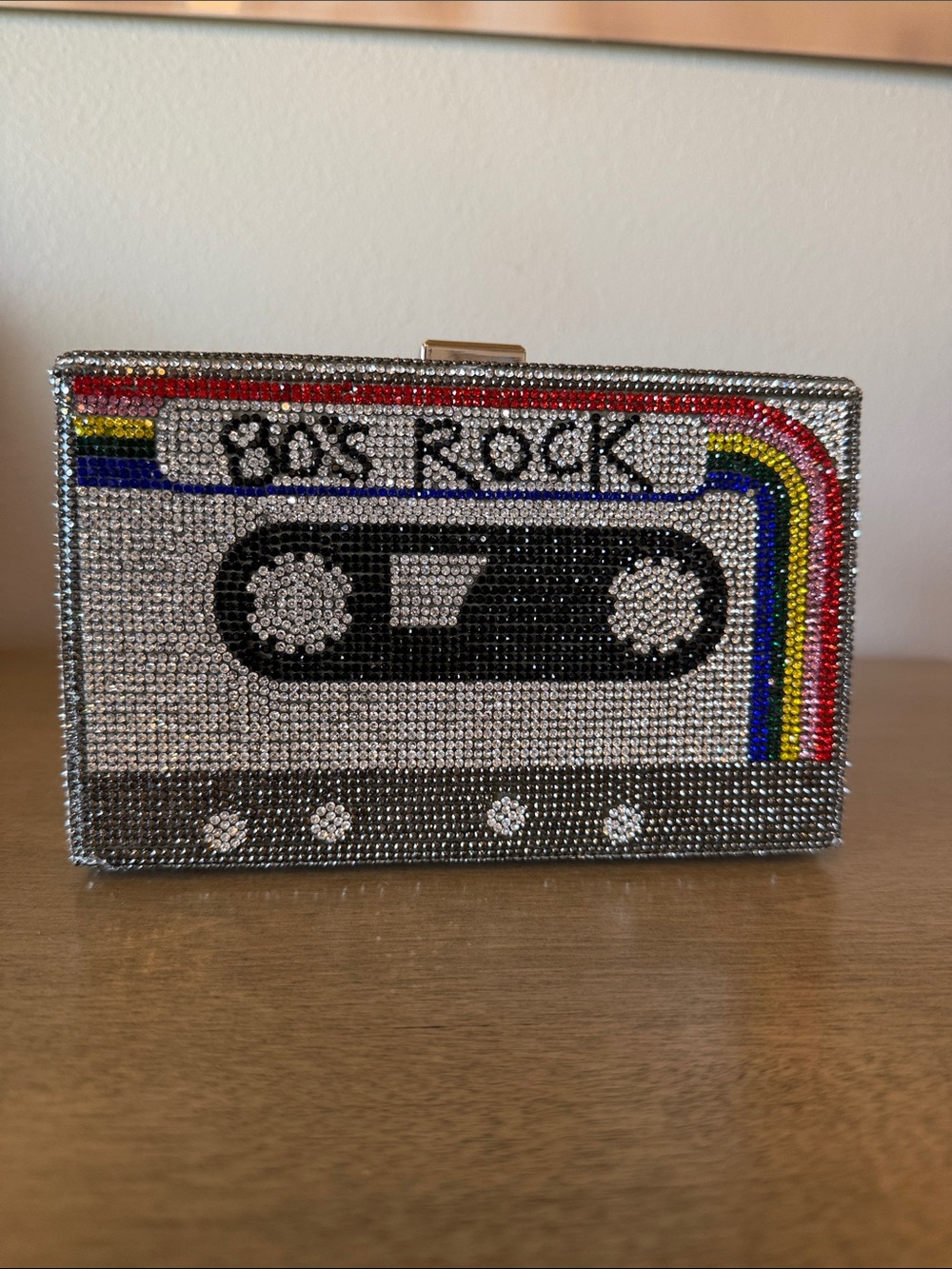 Retro "80's Rock" Rhinestone Cassette Tape Clutch Bag – NEW